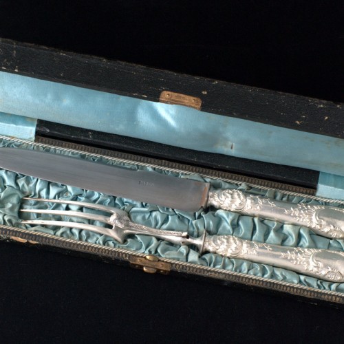 Набор для мяса "Фазан", столовое серебро, Франция, кон. 19 в