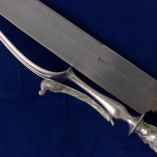 Набор для мяса "Фазан", столовое серебро, Франция, кон. 19 в