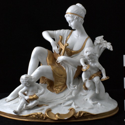 Дама с лирой и двумя путти, Capodimonte, Италия, 1950 гг