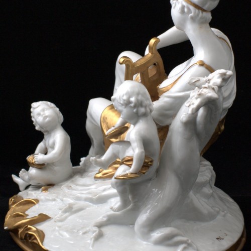Дама с лирой и двумя путти, Capodimonte, Италия, 1950 гг