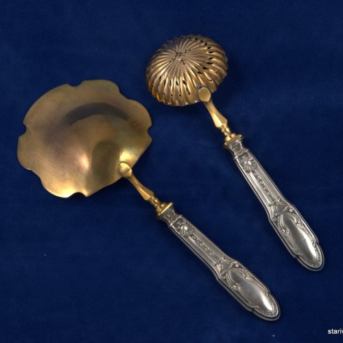 Набор для десерта в кофре, столовое серебро, Франция, кон. 19 в