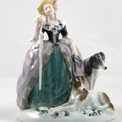 Дама с тростью и собаками, Karl Ens, Германия, 1920-30 гг