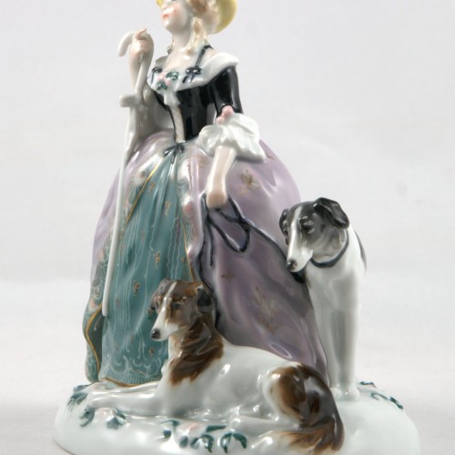 Дама с тростью и собаками, Karl Ens, Германия, 1920-30 гг