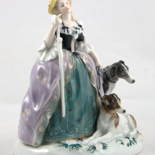 Дама с тростью и собаками, Karl Ens, Германия, 1920-30 гг