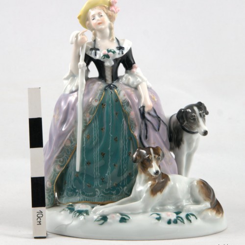 Дама с тростью и собаками, Karl Ens, Германия, 1920-30 гг