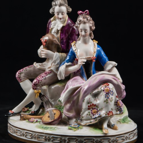 Прекрасная пара с музыкальными инструментами, Ludwigsburg, Германия, кон. 19 - нач. 20 вв