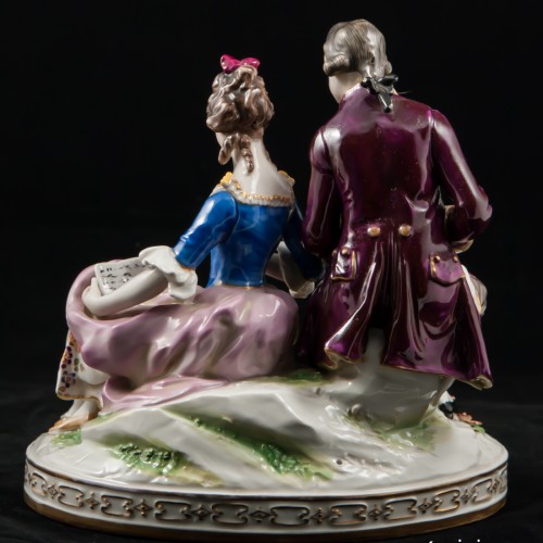 Прекрасная пара с музыкальными инструментами, Ludwigsburg, Германия, кон. 19 - нач. 20 вв