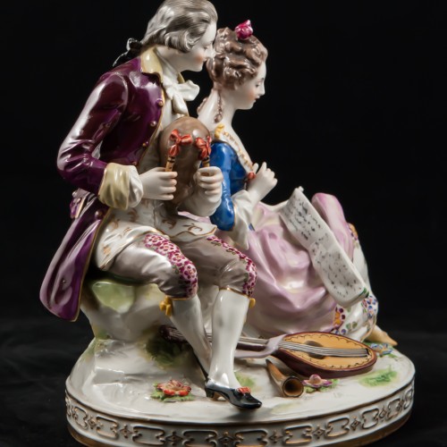 Прекрасная пара с музыкальными инструментами, Ludwigsburg, Германия, кон. 19 - нач. 20 вв