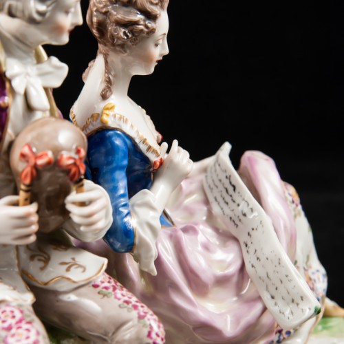 Прекрасная пара с музыкальными инструментами, Ludwigsburg, Германия, кон. 19 - нач. 20 вв