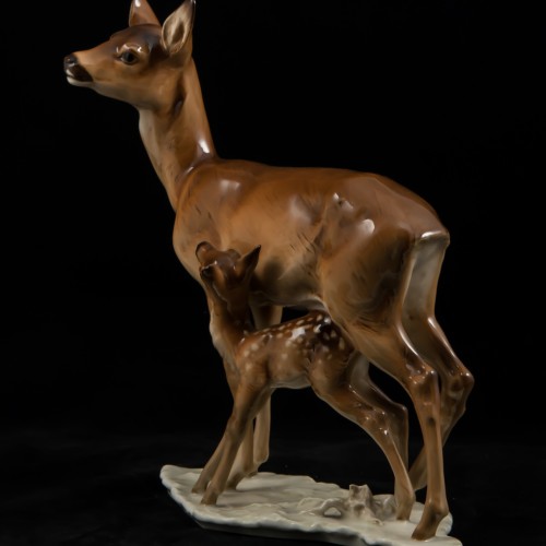 Олениха с олененком, Hutschenreuther, Германия, 1938-55 гг