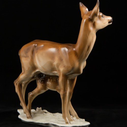 Олениха с олененком, Hutschenreuther, Германия, 1938-55 гг