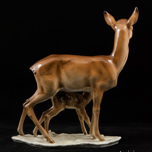 Олениха с олененком, Hutschenreuther, Германия, 1938-55 гг