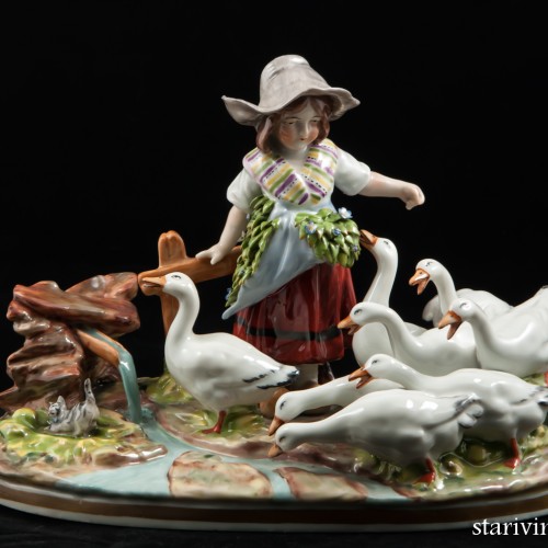 Девочка с гусями, Ernst Bohne Sohne, Германия, 1901-37 гг