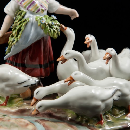 Девочка с гусями, Ernst Bohne Sohne, Германия, 1901-37 гг