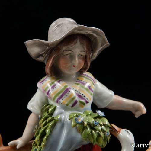 Девочка с гусями, Ernst Bohne Sohne, Германия, 1901-37 гг