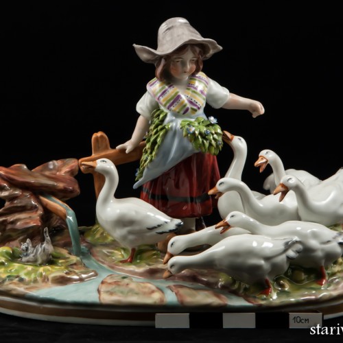 Девочка с гусями, Ernst Bohne Sohne, Германия, 1901-37 гг