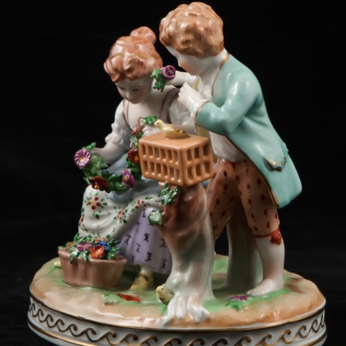 Пара с птичьей клеткой, аллегория Весны, Carl Thieme, Германия