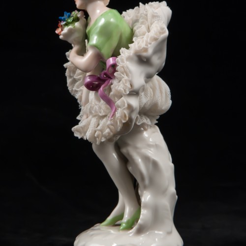 Девушка с букетом, кружевная, АртДеко, Muller & Co, Германия, 1920-30 гг