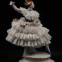 Балерина в сиреневом платье с веером,кружевная, Volkstedt, Германия