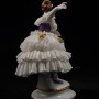 Балерина в сиреневом платье с веером,кружевная, Volkstedt, Германия