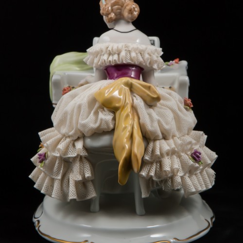 Дама за клавесином, кружевная, Unterweissbach, Германия, 1960-70 гг