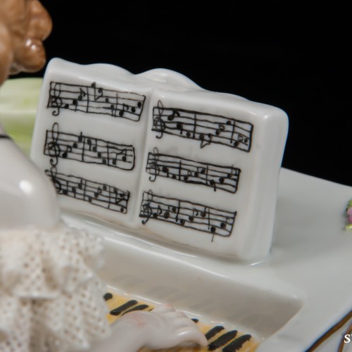 Дама за клавесином, кружевная, Unterweissbach, Германия, 1960-70 гг