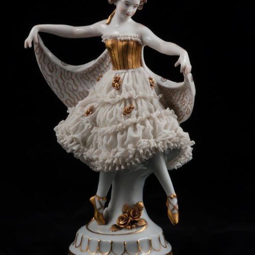 Танцовщица в кружевном платье, E. A. Muller, Германия, 1920 гг