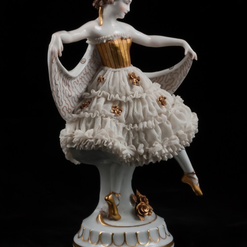 Танцовщица в кружевном платье, E. A. Muller, Германия, 1920 гг