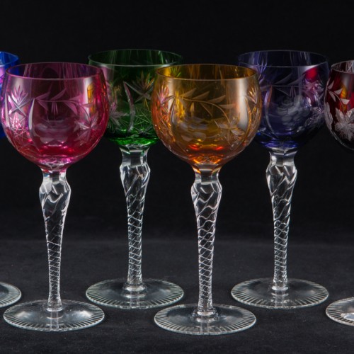 Набор разноцветных хрустальных бокалов, Германия, сер. 20 в