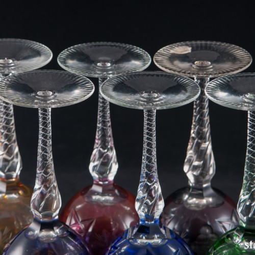 Набор разноцветных хрустальных бокалов, Германия, сер. 20 в