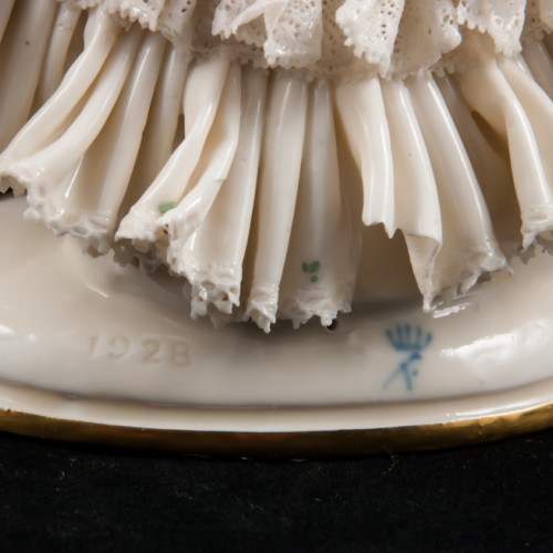 Дама в синем капоре, кружевная, Ackermann & Fritze, Германия, до 1940 г