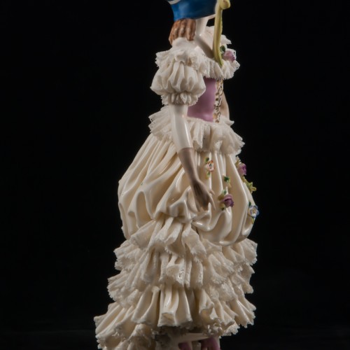 Дама в синем капоре, кружевная, Ackermann & Fritze, Германия, до 1940 г