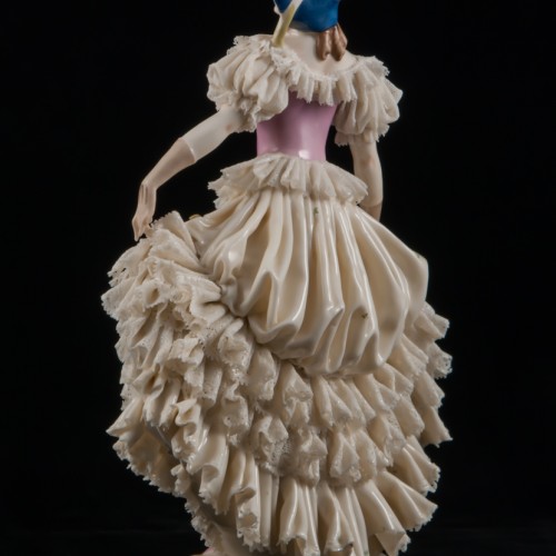 Дама в синем капоре, кружевная, Ackermann & Fritze, Германия, до 1940 г