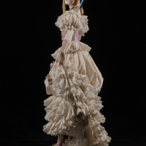 Дама в синем капоре, кружевная, Ackermann & Fritze, Германия, до 1940 г