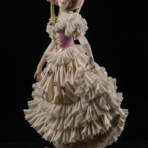 Дама в синем капоре, кружевная, Ackermann & Fritze, Германия, до 1940 г