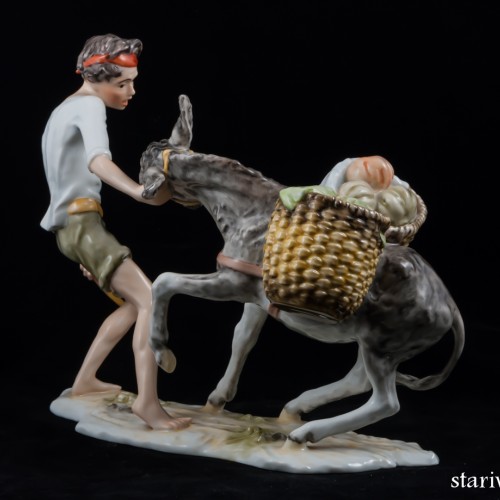 Мальчик с осликом, Alka Kaiser, Германия, 1970 гг