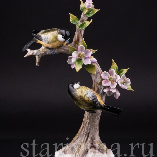 Две синички на ветке, Sitzendorf, Германия, сер. 20 в