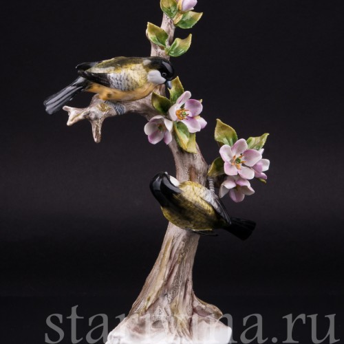 Две синички на ветке, Sitzendorf, Германия, сер. 20 в