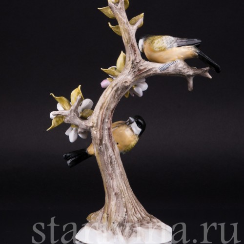 Две синички на ветке, Sitzendorf, Германия, сер. 20 в