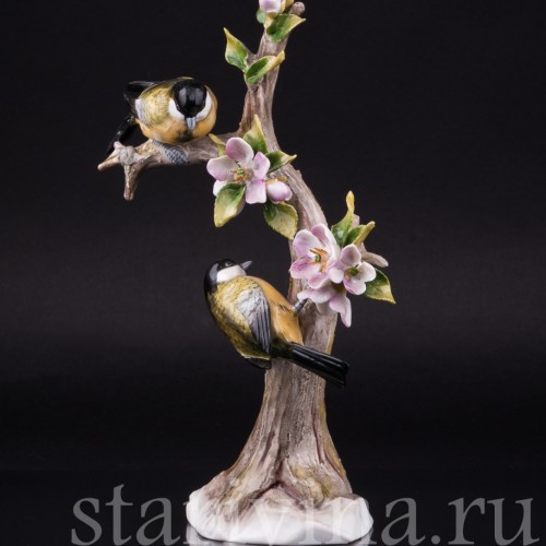 Две синички на ветке, Sitzendorf, Германия, сер. 20 в