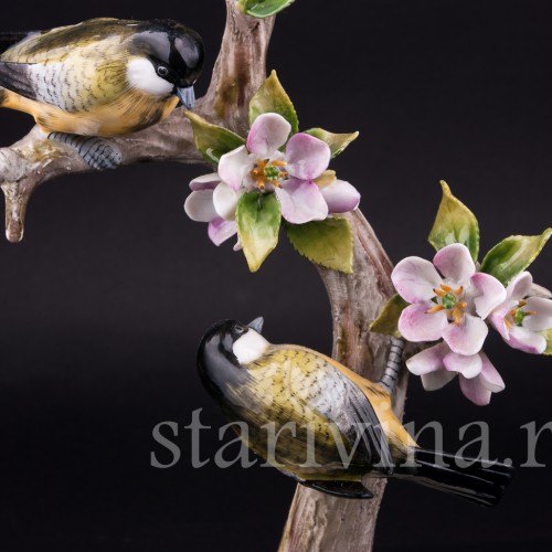 Две синички на ветке, Sitzendorf, Германия, сер. 20 в