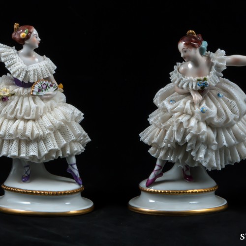 Балерина с поднятой рукой, кружевная, Volkstedt, Германия, вт. пол. 20 в