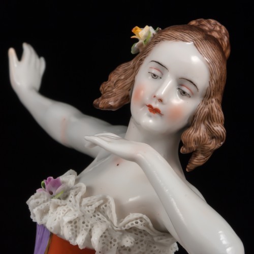 Балерина с веером, кружевная, Sitzendorf, Германия, кон. 19 в