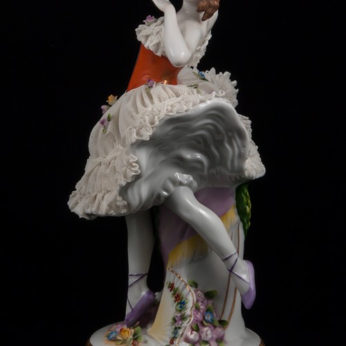 Балерина с веером, кружевная, Sitzendorf, Германия, кон. 19 в