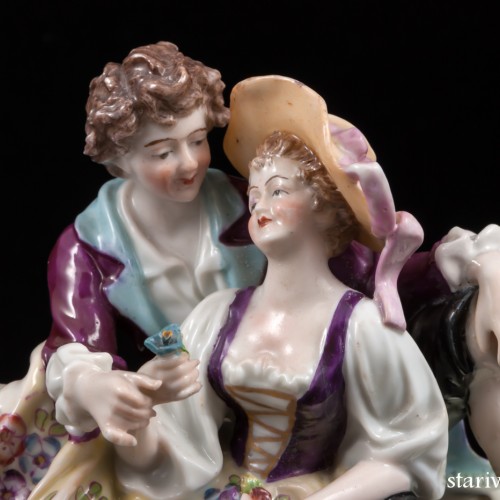 Влюбленная пара с кувшином, E. A. Muller, Германия, 1890-27 гг