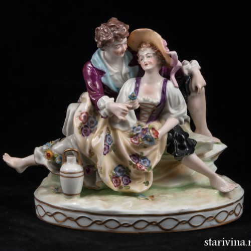 Влюбленная пара с кувшином, E. A. Muller, Германия, 1890-27 гг