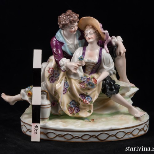 Влюбленная пара с кувшином, E. A. Muller, Германия, 1890-27 гг
