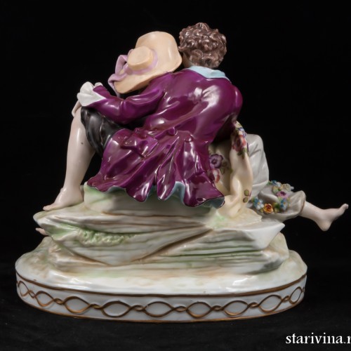 Влюбленная пара с кувшином, E. A. Muller, Германия, 1890-27 гг