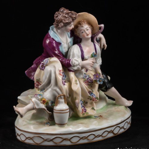 Влюбленная пара с кувшином, E. A. Muller, Германия, 1890-27 гг