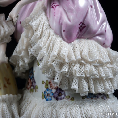 Дама с дочкой, кружевницы, Volkstedt, Германия